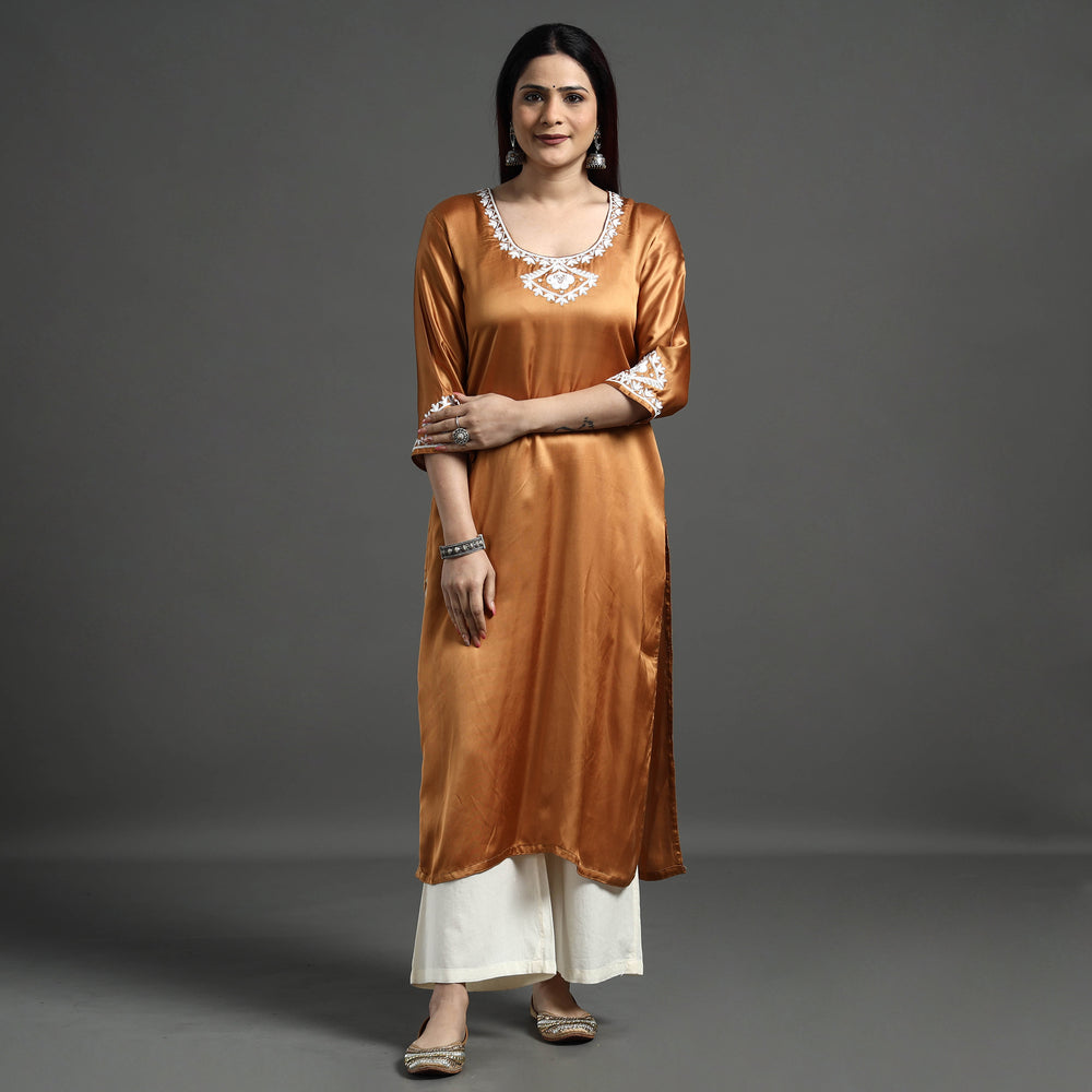 embroidery silk kurta