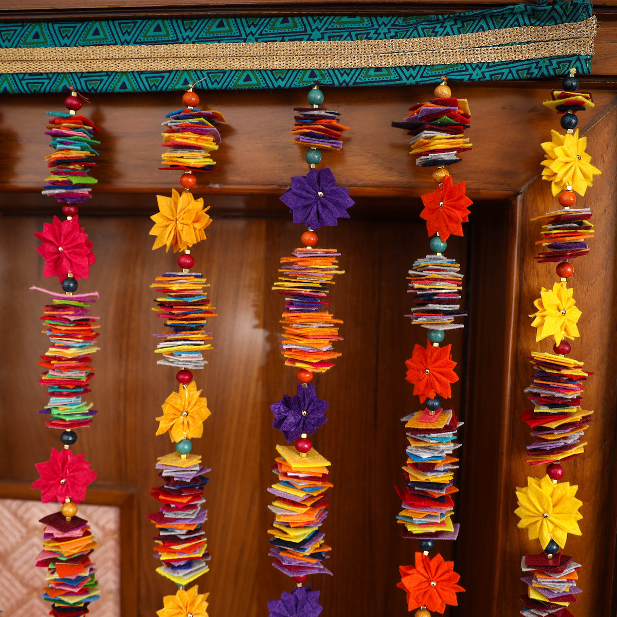 Handmade Felt & Beadwork Phulwari Toran