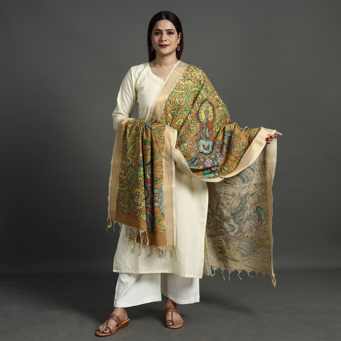 Kalamkari Handpainted Dupatta