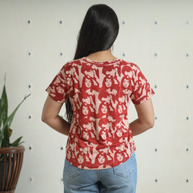  Bindaas Block Art Printed Cotton Women V Neck T-shirt 03 Online at iTokri.com