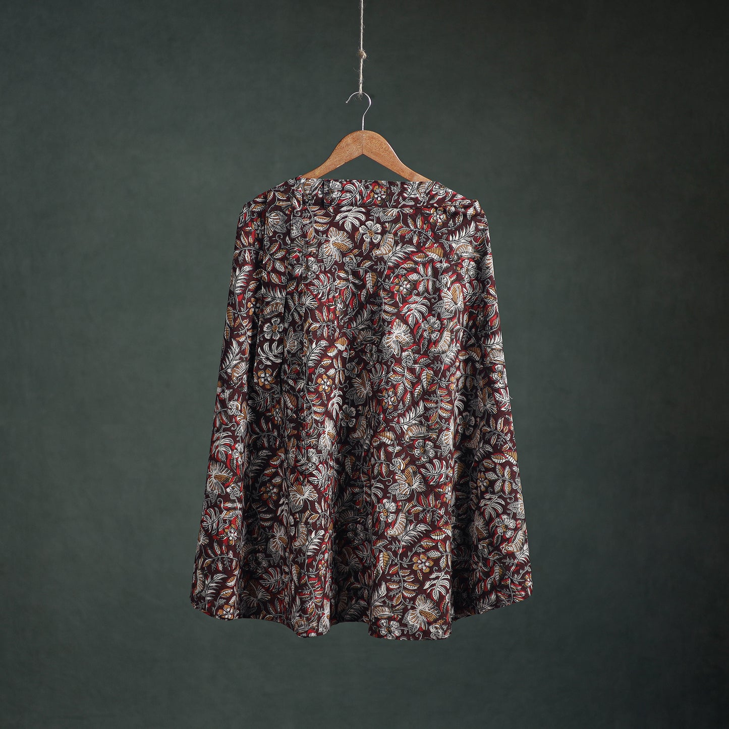 Bagru Hand Block Print Natural Dyed Cotton Wrap Around Skirt 02