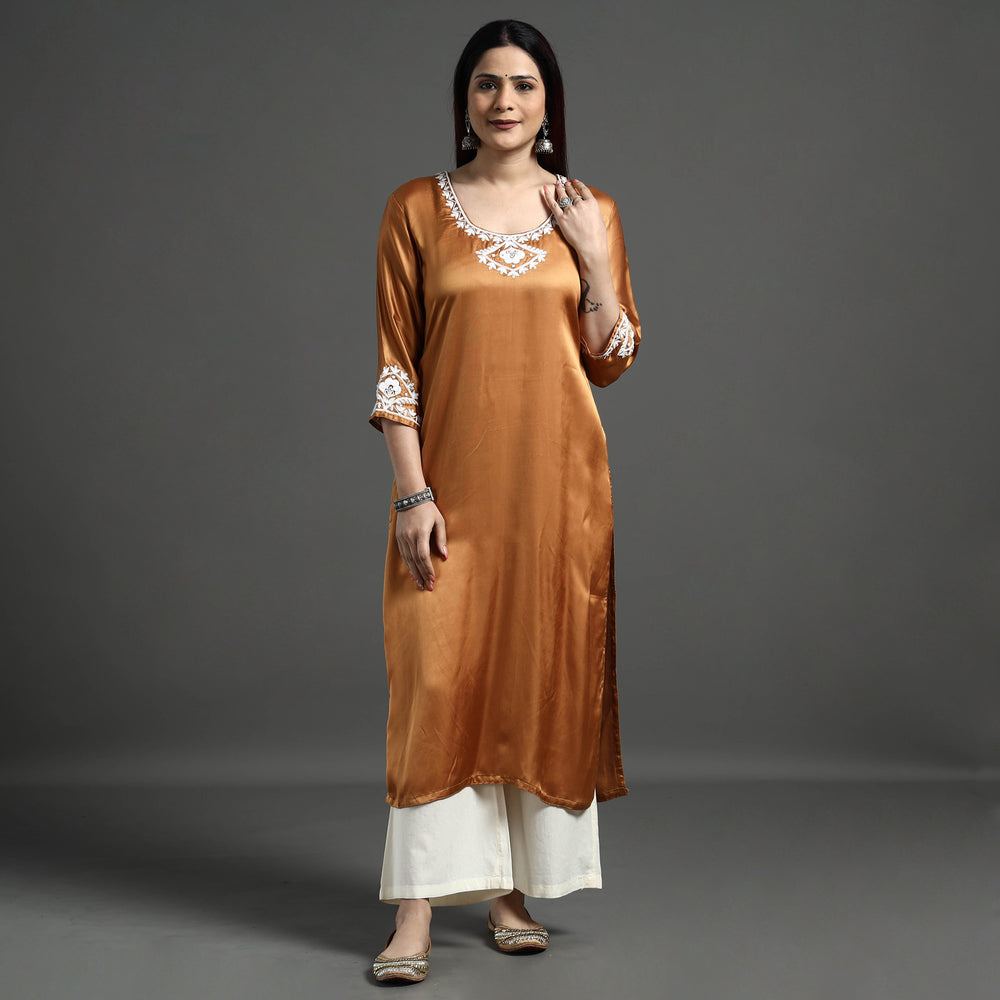 embroidery silk kurta