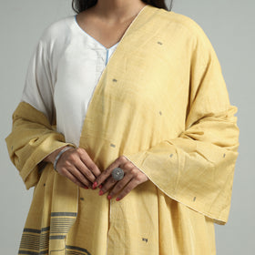 Yellow - phulia jamdani buti handloom pure cotton dupatta