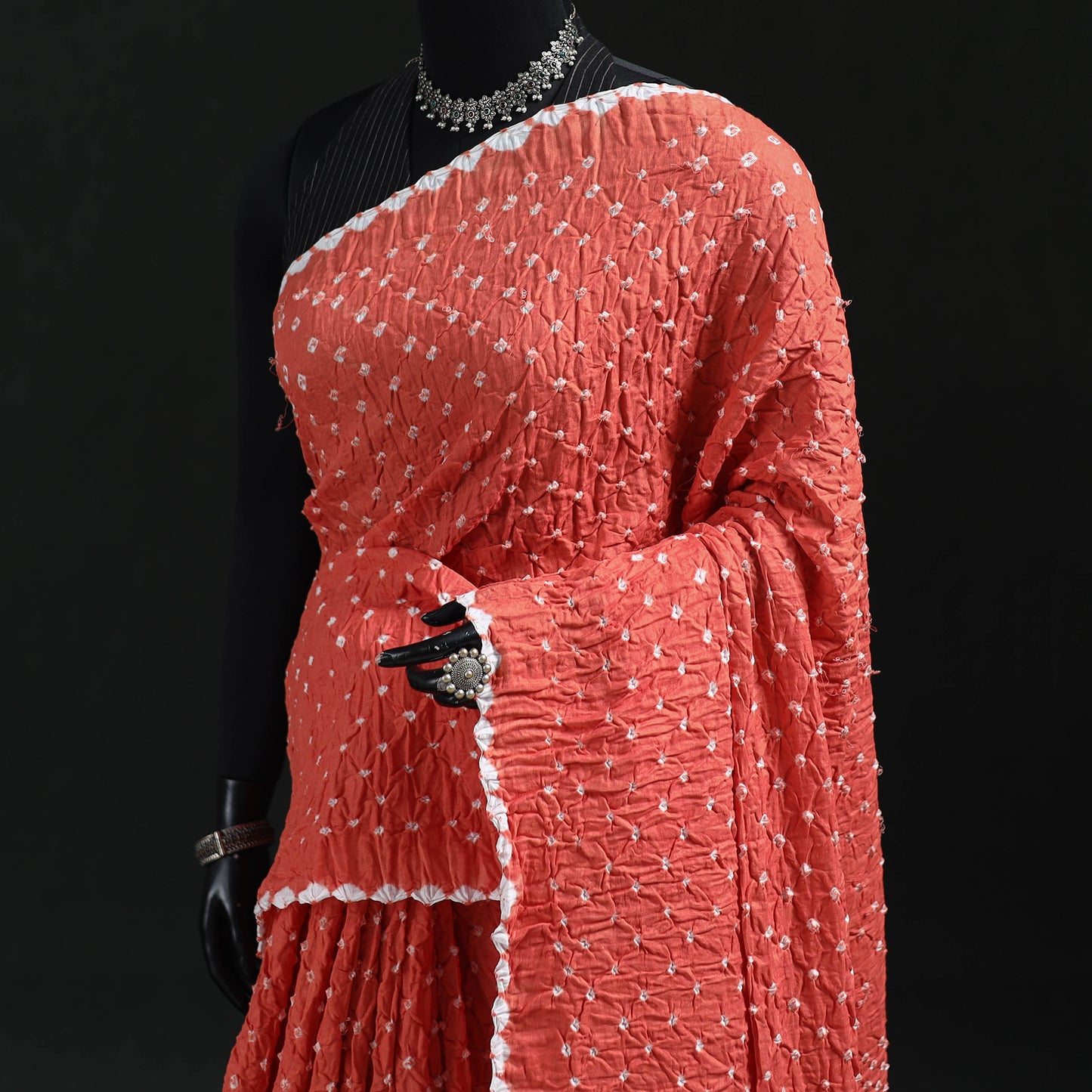 Kutch Bandhani Tie-Dye Cotton Saree 32