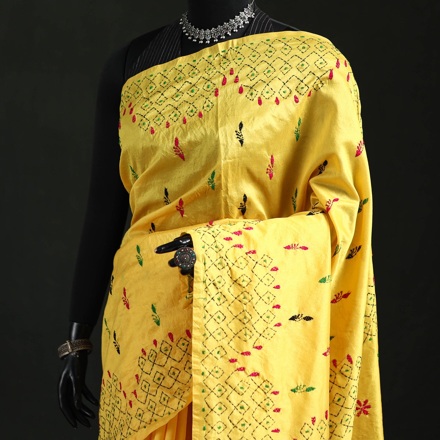 Hand Embroidered Silk Saree 56