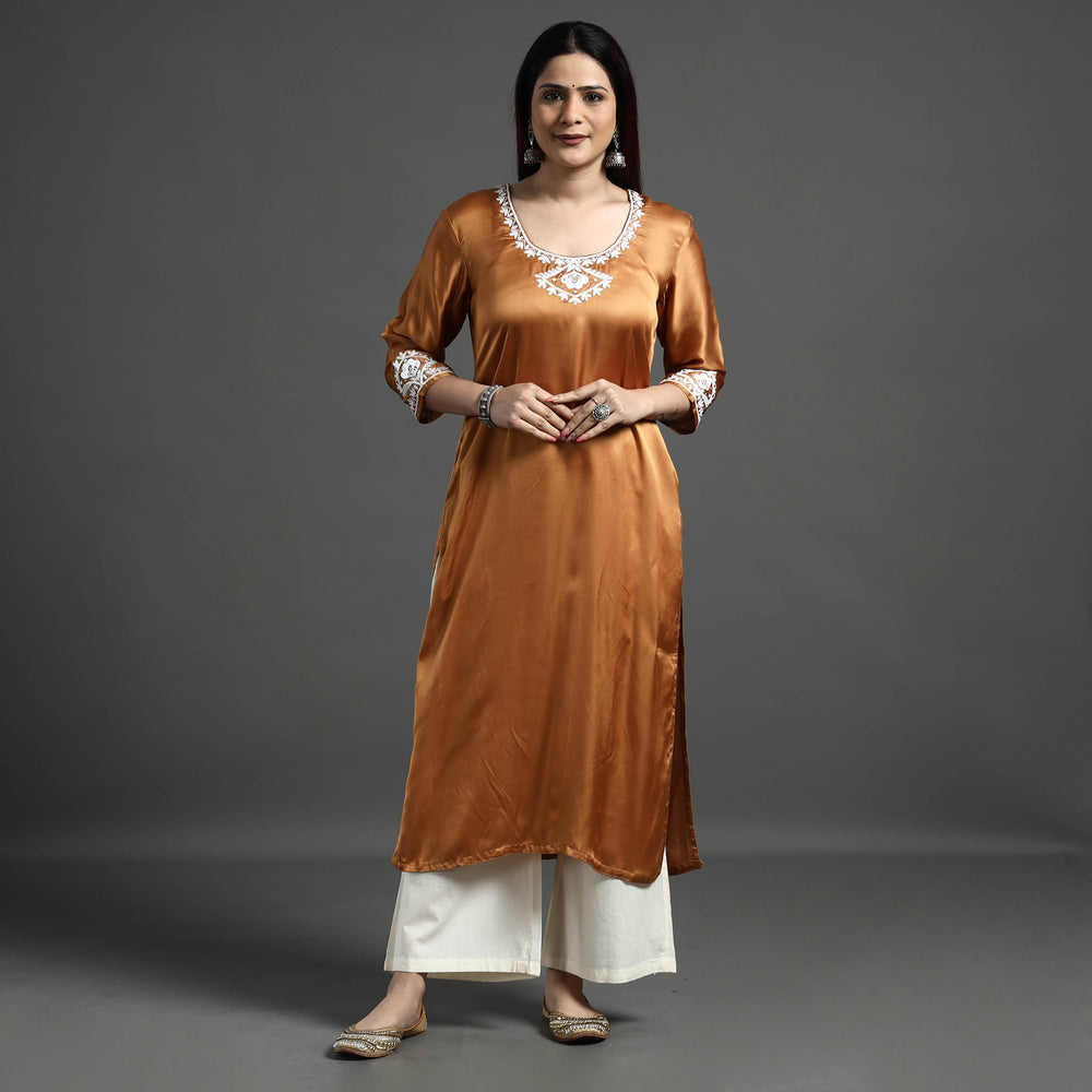 embroidery silk kurta