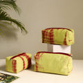  Yellow Handmade Cotton Toiletry Bags (Set of 3)
