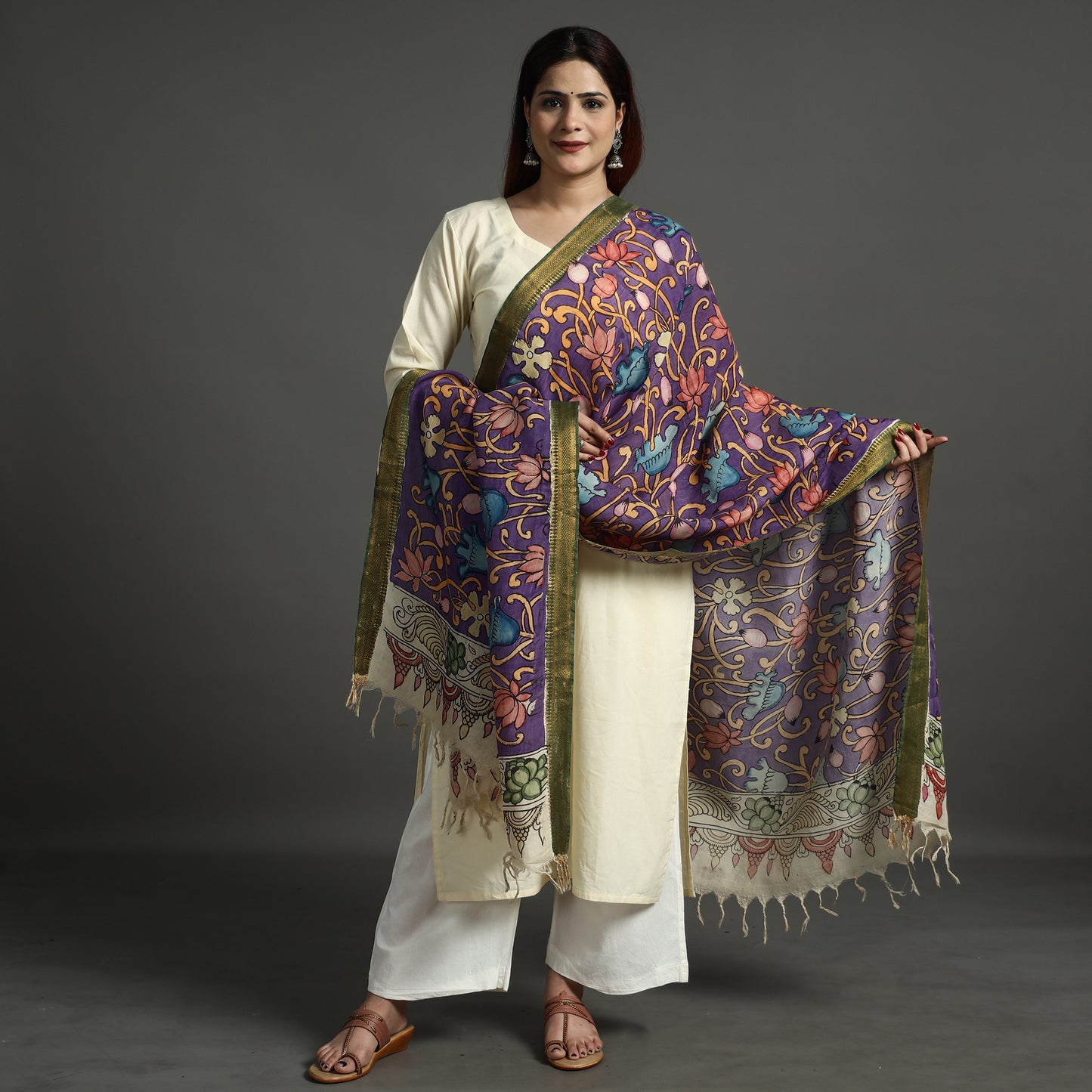 Kalamkari Handpainted Dupatta