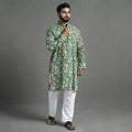 Block Print Cotton Sanganeri Kurta for Men (Long) 10