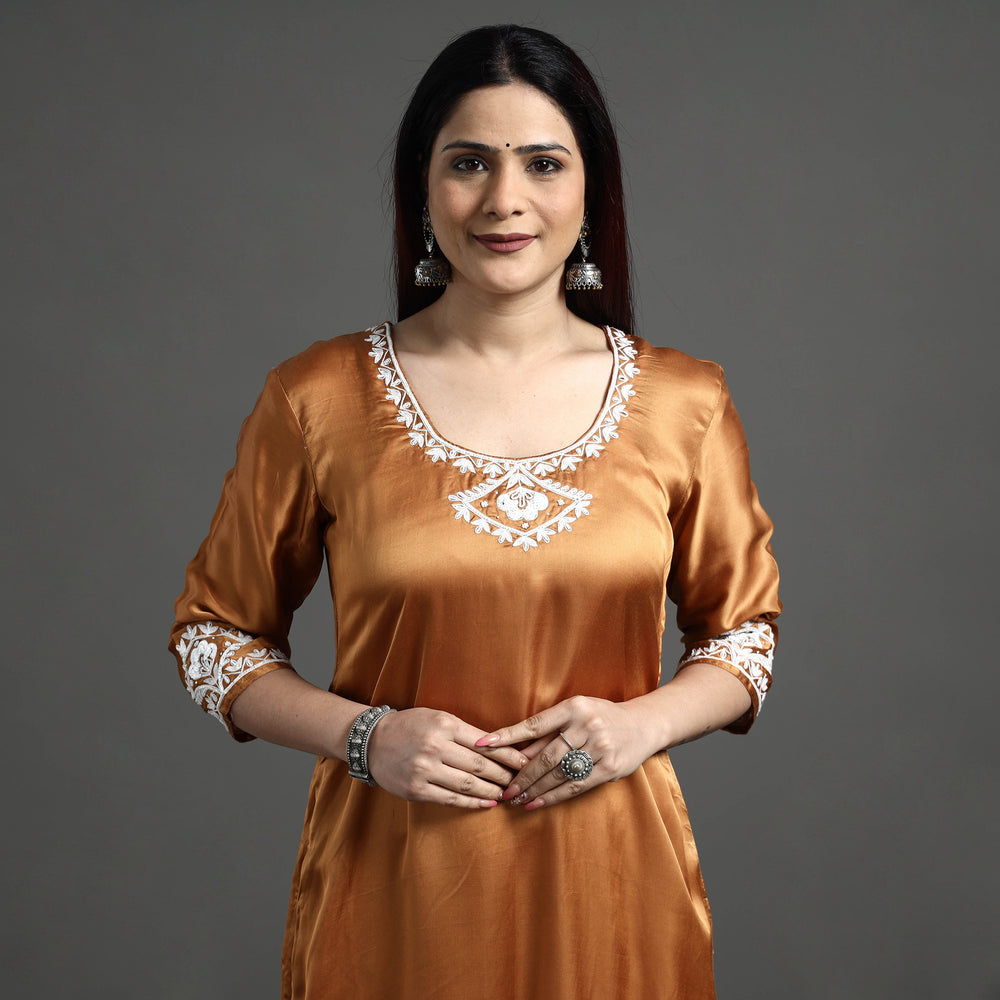 embroidery silk kurta