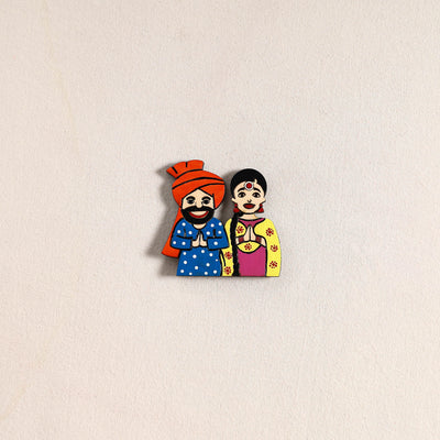 Punjabi Couple Handpainted Fridge Magnet 36