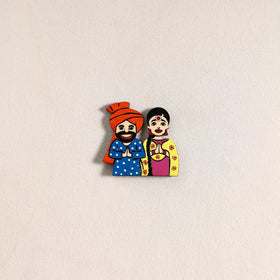 Punjabi Couple Handpainted Fridge Magnet 36