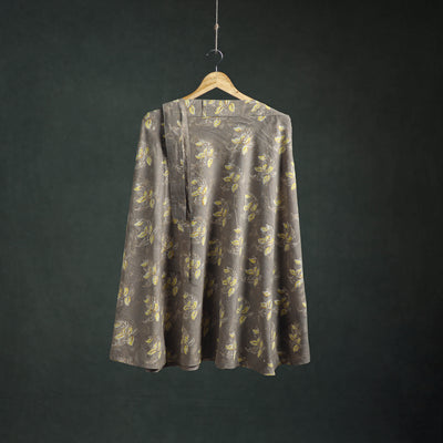 Bagru Hand Block Print Natural Dyed Cotton Wrap Around Skirt 03