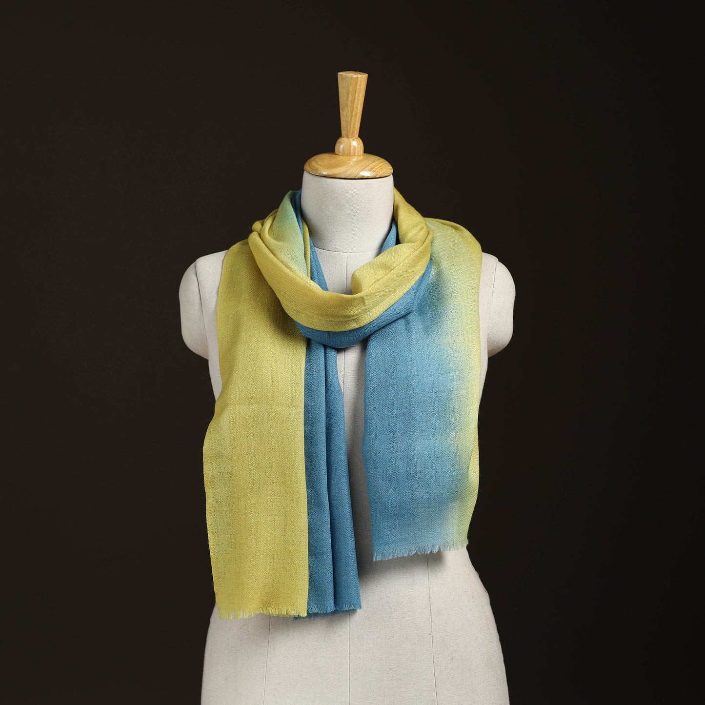 Two Shaded Diamond Weave Fine Wool Stole for Women 78