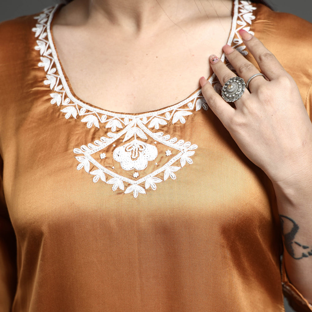 embroidery silk kurta