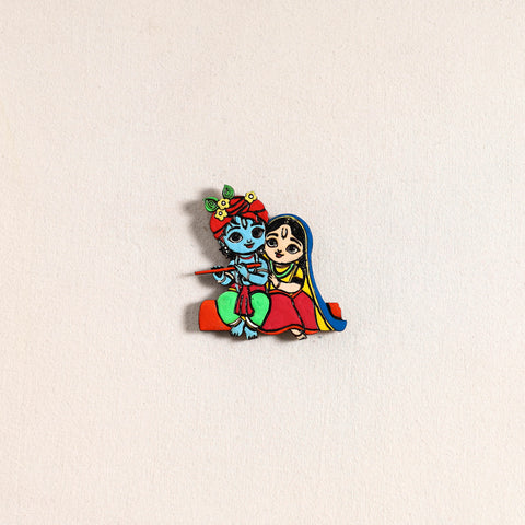 Radha Krishna Couple Handpainted Fridge Magnet 37