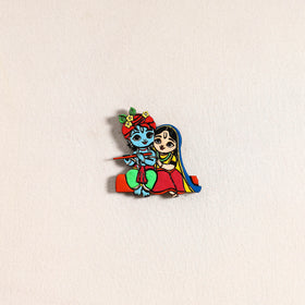 Radha Krishna Couple Handpainted Fridge Magnet 37