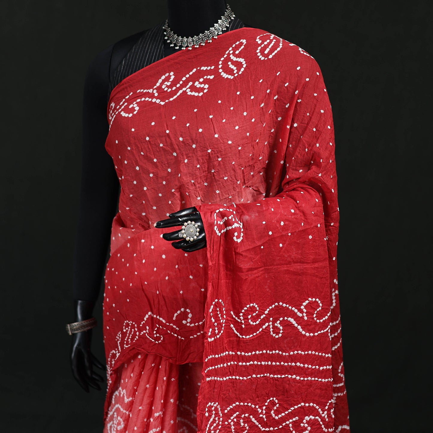 Kutch Bandhani Tie-Dye Cotton Saree 11