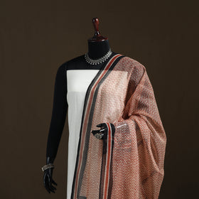 Bagru Hand Block Print Natural Dyed Kota Doria Cotton Dupatta 05