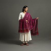 Purple - Block Printed Chanderi Silk Bagru Dupatta 13