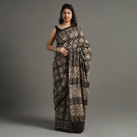 block printed saree