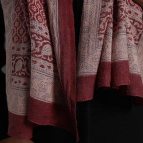 Maroon Bagh Hand Block Printed Merino Woollen Stole