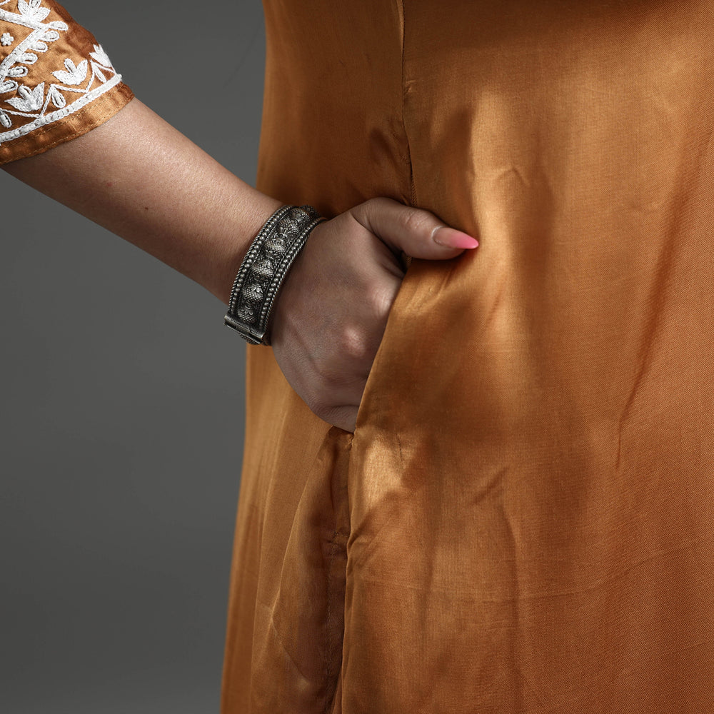 embroidery silk kurta