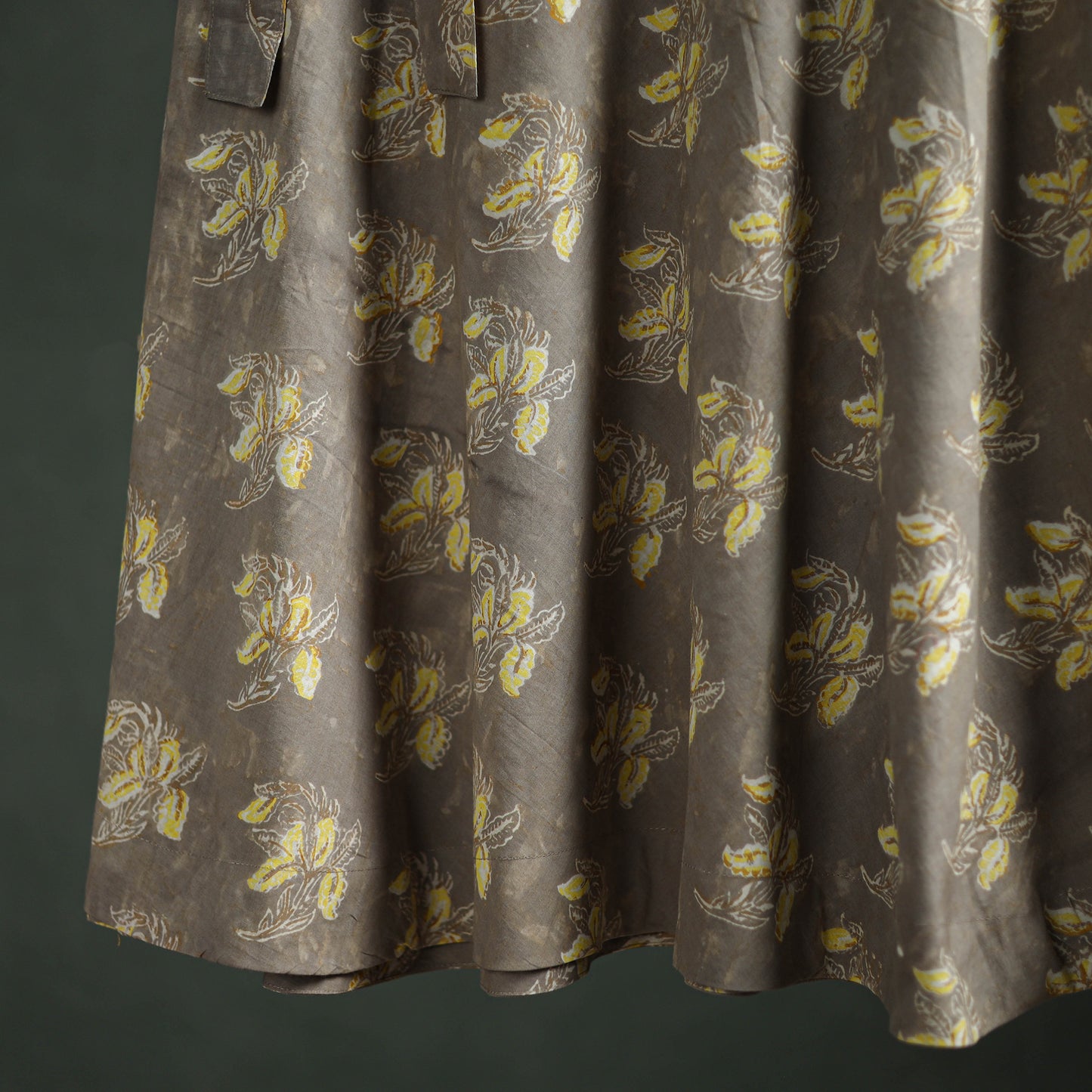 Bagru Hand Block Print Natural Dyed Cotton Wrap Around Skirt 03