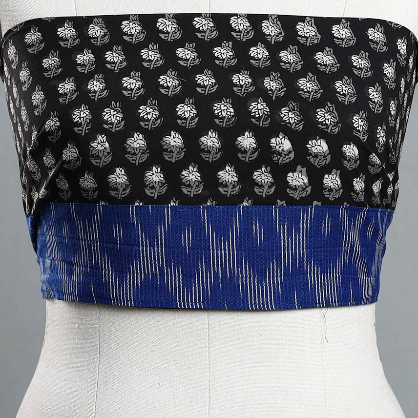 Block Printed Cotton Bagru Blouse Piece 12