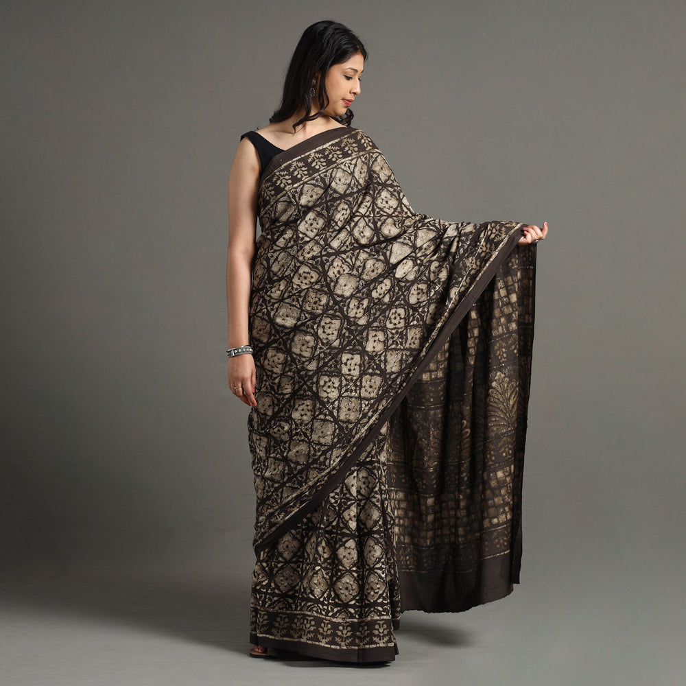 block printed saree