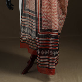 Bagru Hand Block Print Natural Dyed Kota Doria Cotton Dupatta 05