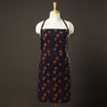 Black Bagru Block Print Cotton Apron with Pocket
