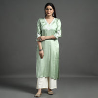 embroidery silk kurta