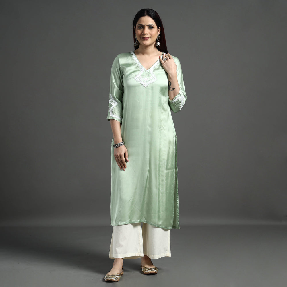 embroidery silk kurta