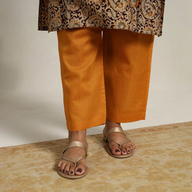 Brown - printed cotton kalamkari kurta set 13 - handcrafted