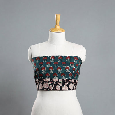 Block Printed Cotton Bagru Blouse Piece 13