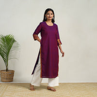 Purple - Mercerised Cotton Straight Dharwad Kurta 03