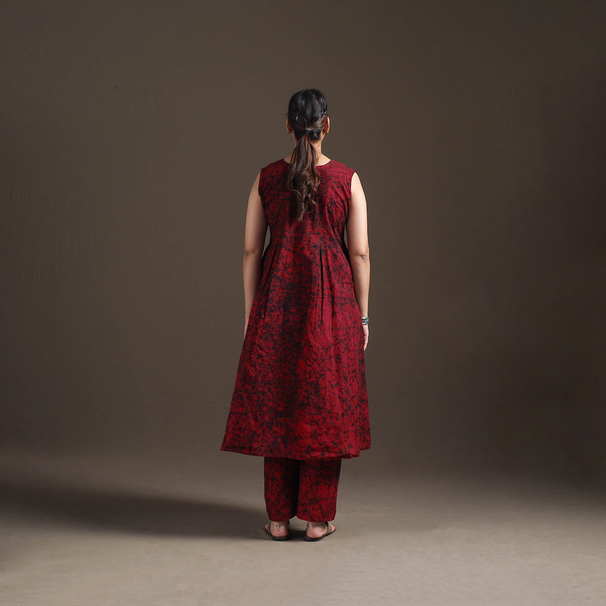 Hand Batik Print Cotton Straight Kurta with Palazzo Set for women 15