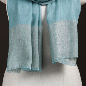 Plain Diamond Weave Fine Wool Zari Border Stole for Women 81