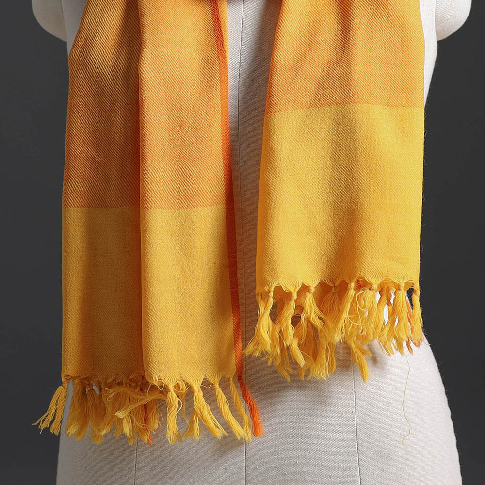 Orange - Kumaun Handwoven Pure Merino Wool Stole 156