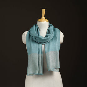Plain Diamond Weave Fine Wool Zari Border Stole for Women 81