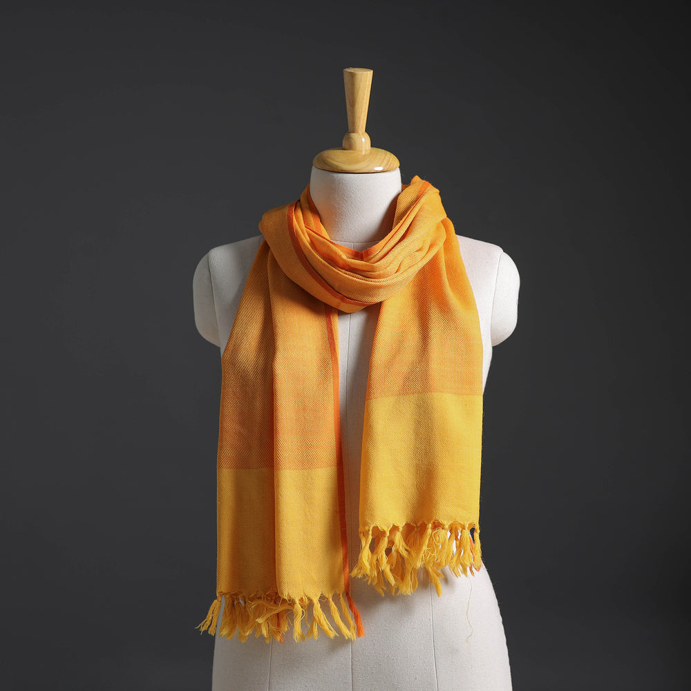 Orange - Kumaun Handwoven Pure Merino Wool Stole 156