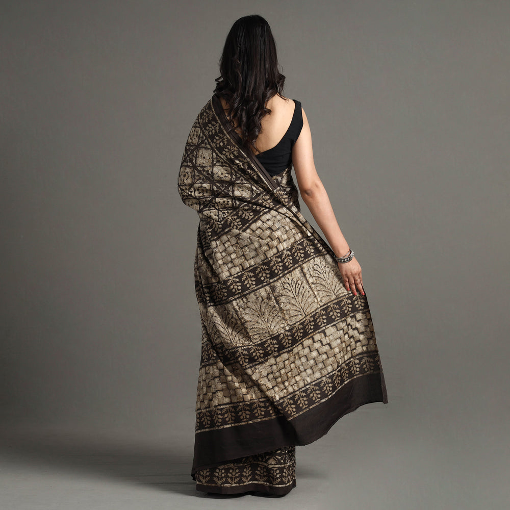 block printed saree