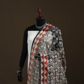 Bagru Hand Block Print Natural Dyed Kota Doria Cotton Dupatta 06