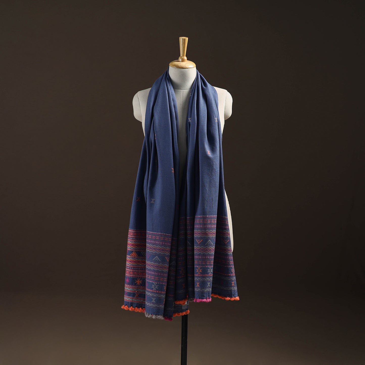 Kutch Bhujodi Handwoven Merino Wool Dhabla Shawl 27