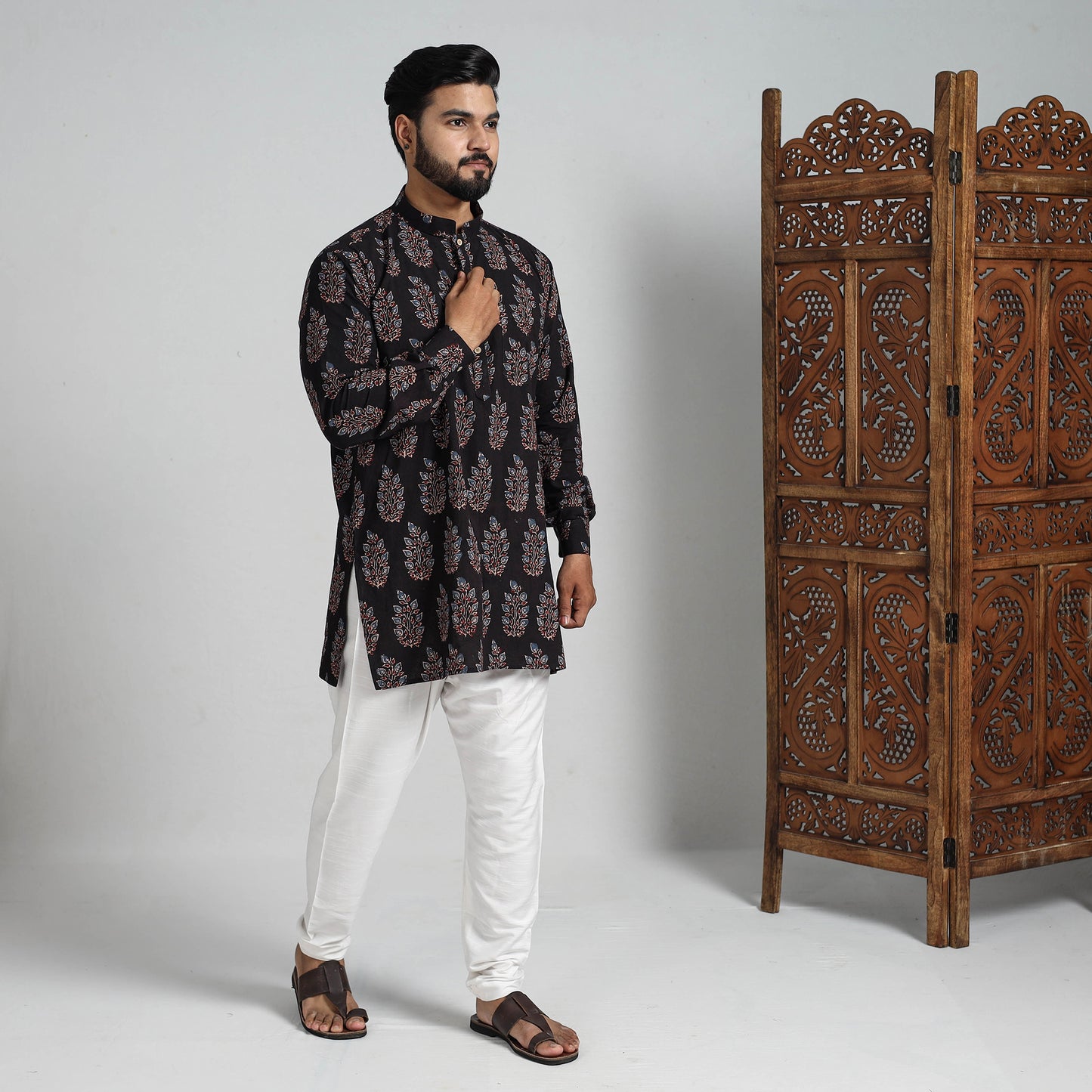 ajrakh Men's short kurta