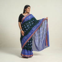 Green - Kutch Tie-Dye Cotton Bandhani Saree with Blouse Piece 11