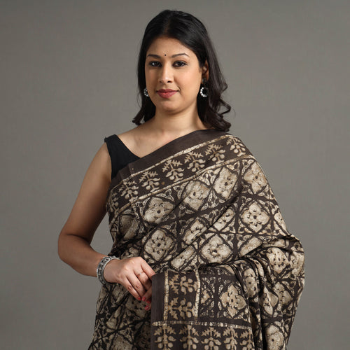 block printed saree