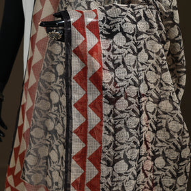 Bagru Hand Block Print Natural Dyed Kota Doria Cotton Dupatta 06