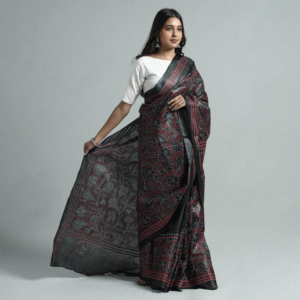 Kantha Embroidery Saree